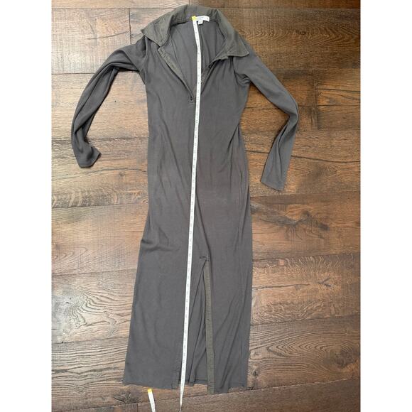 Anthropologie Stateside Long-Sleeve Polo Midi Dress Taupe M - Picture 9 of 10